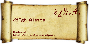 Ágh Aletta névjegykártya