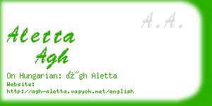 aletta agh business card